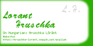 lorant hruschka business card